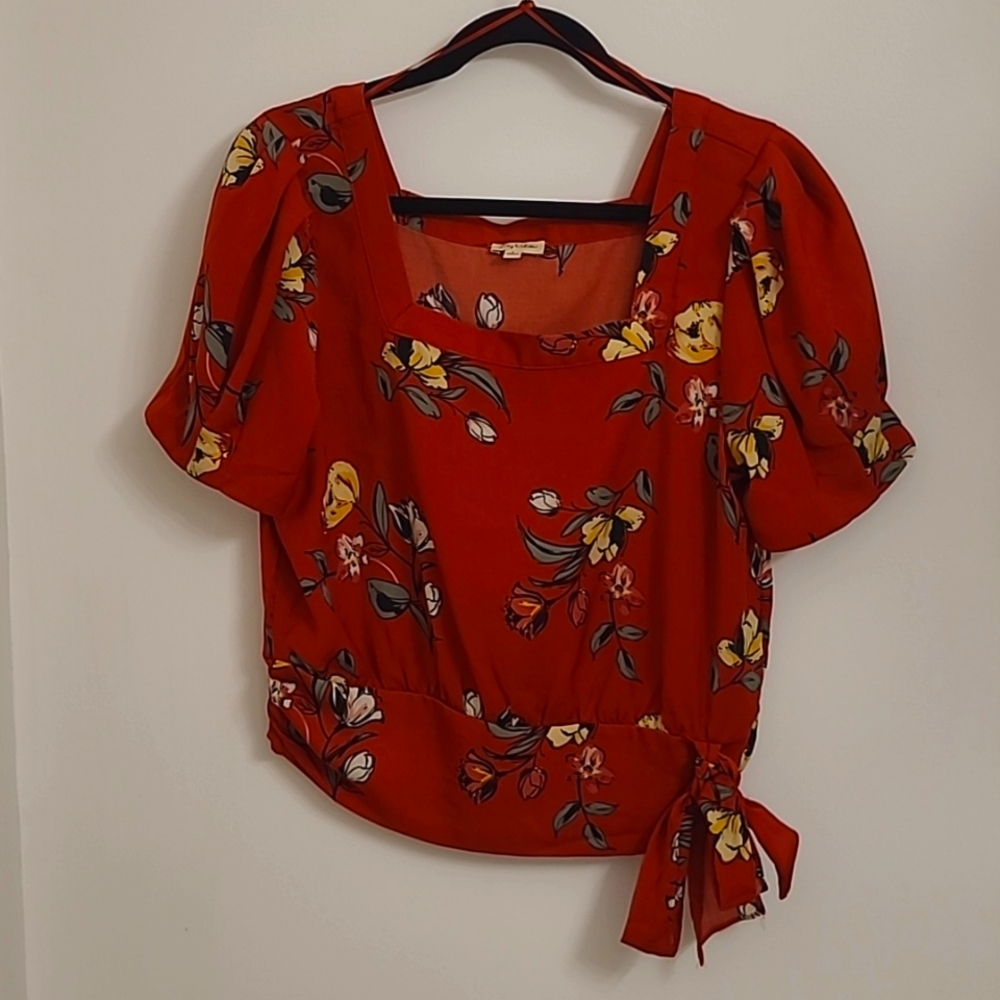 L Lily White Crop Blouse with Tie